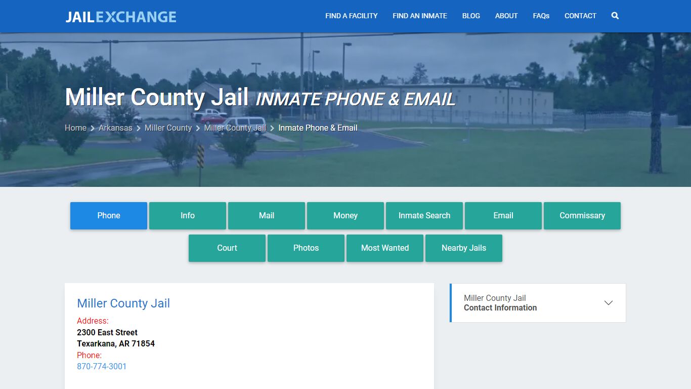 Inmate Phone - Miller County Jail, AR - Jail Exchange