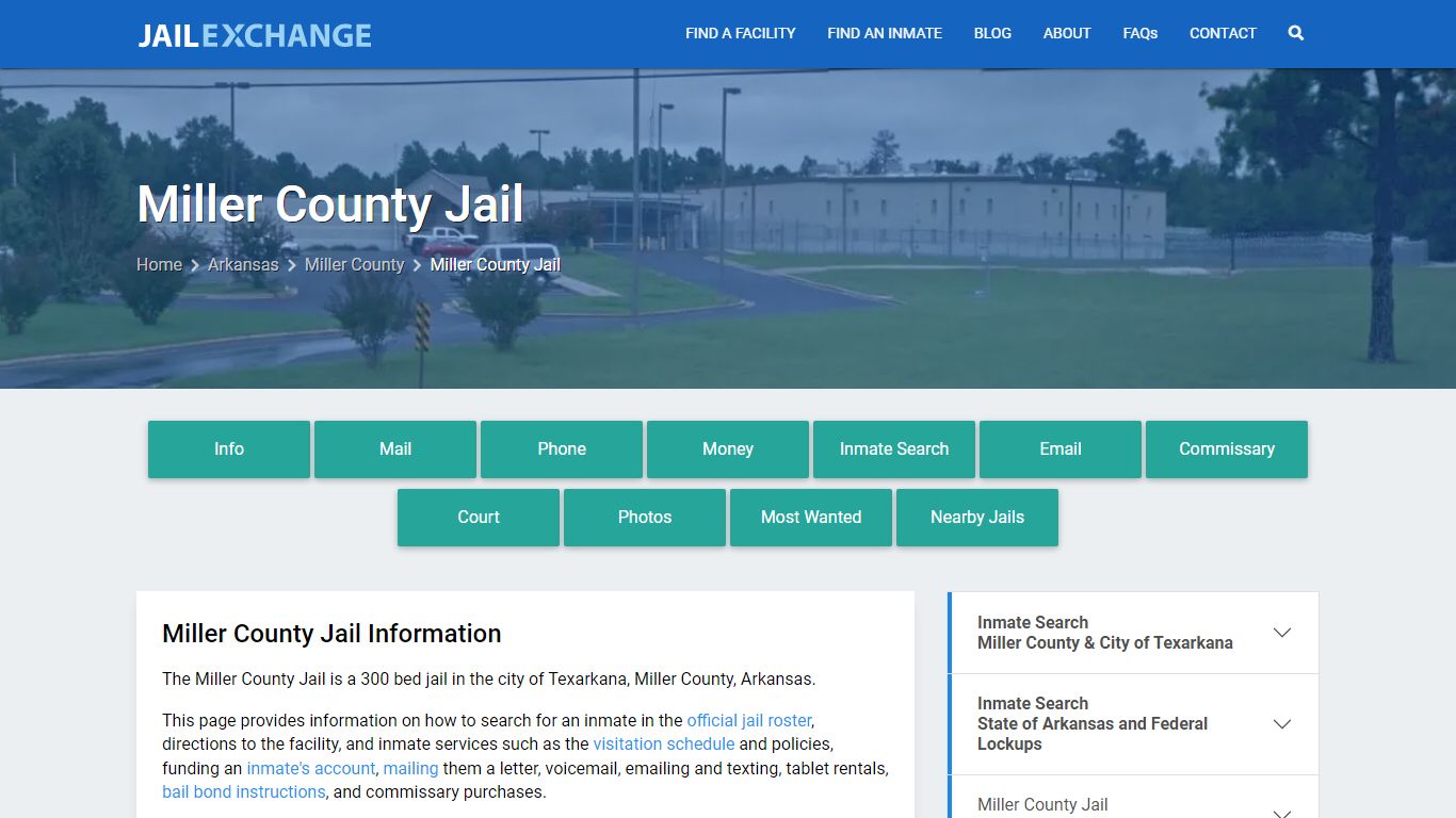Miller County Jail, AR Inmate Search, Information